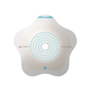 Ostomy Barrier SenSura   Mio Convex Flip Precut, Extended Wear Elastic Adhesive 50 mm Flange Red Code System 1-3/8 Inch Opening