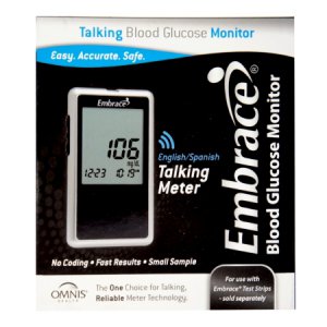 Blood Glucose Meter Embrace   6 Second Results Stores Up To 300 Results with Date and Time No Coding Required