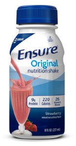 Oral Supplement Ensure   Original Shake Strawberry Flavor Ready to Use 8 oz. Bottle