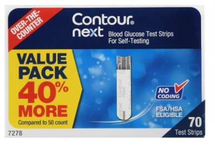 Blood Glucose Test Strips Ascensia Contour   70 Strips per Box Tiny 0.6 Microliter blood sample For Bayer Ascensia   Contour   Blood Glucose Meter