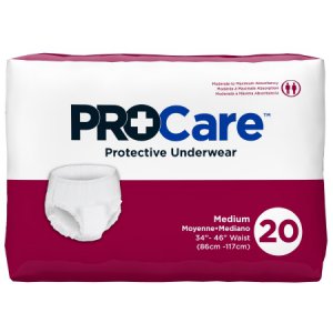 Unisex Adult Absorbent Underwear ProCare    Pull On with Tear Away Seams Medium Disposable Moderate Absorbency