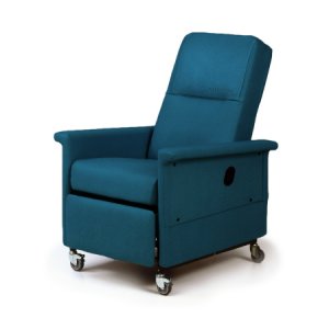 Medical Manual Recliner McKesson Colonial Blue Four 3 Inch Casters