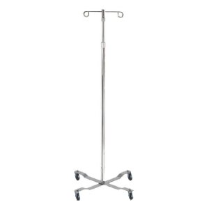 IV Stand Floor Stand McKesson 2-Hook 4-Leg, Rubber Wheels