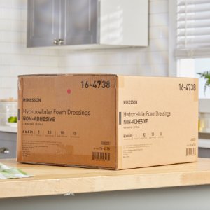 Foam Dressing McKesson 6 X 6 Inch Square Non-Adhesive without Border Sterile