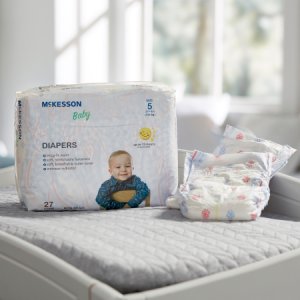 Unisex Baby Diaper McKesson Size 5 Disposable Moderate Absorbency