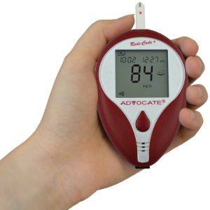 Blood Glucose Meter Advocate   5 Second Results Stores Up To 400 Results No Coding Required