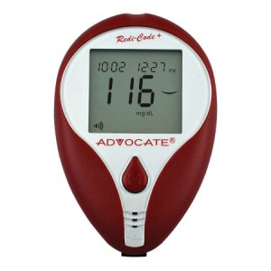 Blood Glucose Meter Advocate   5 Second Results Stores Up To 400 Results No Coding Required