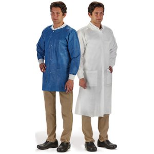 Lab Jacket LabMates   Blue Small Hip Length Disposable