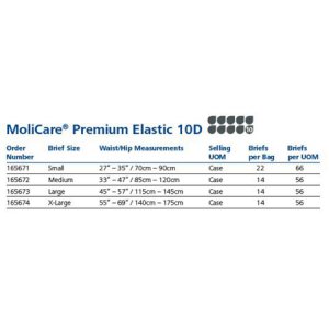 Unisex Adult Incontinence Brief MoliCare   Premium Elastic 10D Large Disposable Heavy Absorbency