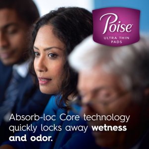Bladder Control Pad Poise   Ultra Thin Moderate Absorbency Absorb-Loc   Core One Size Fits Most Adult Female Disposable