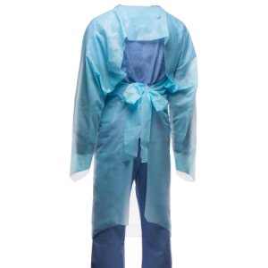 Protective Procedure Gown One Size Fits Most Blue NonSterile Not Rated Disposable