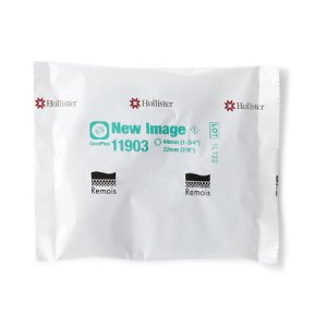 Ostomy Barrier New Image    CeraPlus    Precut, Extended Wear Adhesive Tape Borders 44 mm Flange Green Code System 7/8 Inch Opening