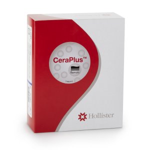 Ostomy Barrier New Image    CeraPlus    Trim to Fit, Extended Wear Adhesive Tape Borders 70 mm Flange Blue Code System Up to 2 Inch Opening