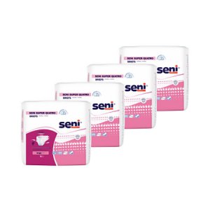 Unisex Adult Incontinence Brief Seni   Super Quatro Large Disposable Heavy Absorbency