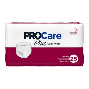 Adult Absorbent Underwear ProCare    Plus Pull On with Tear Away Seams Medium Disposable Moderate Absorbency