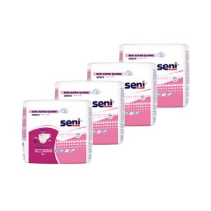 Unisex Adult Incontinence Brief Seni   Super Quatro X-Large Disposable Heavy Absorbency