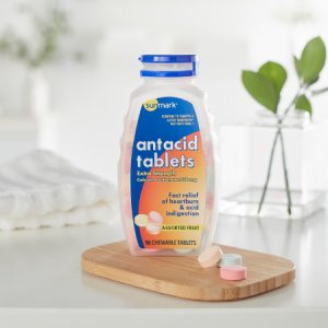 Antacid sunmark   750 mg Strength Chewable Tablet 96 per Bottle