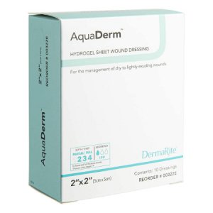 Hydrogel Dressing AquaDerm    2 X 2 Inch Square 10 Count Sterile