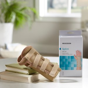 Wrist Brace McKesson Low Profile / Contoured / Wraparound Aluminum / Cotton / Elastic Right Hand Beige Large