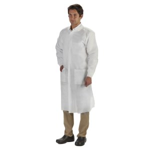Lab Coat LabMates   White 2X-Large Knee Length Disposable