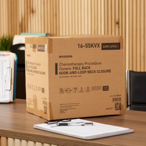 Chemotherapy Procedure Gown McKesson X-Large Blue NonSterile AAMI Level 2 / ASTM D6978 Disposable