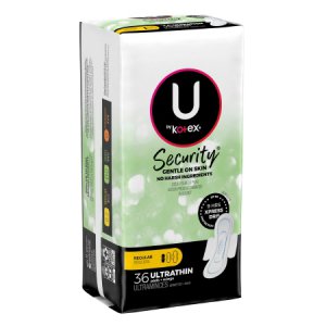 Feminine Pad U by Kotex Security Ultra Thin with Wings Regular Absorbency