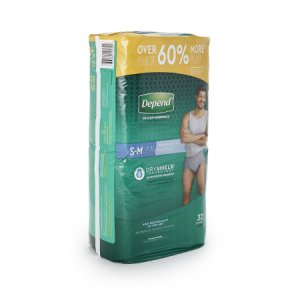 Male Adult Absorbent Underwear Depend   FIT-FLEX   Pull On with Tear Away Seams Small / Medium Disposable Heavy Absorbency