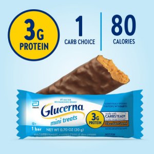Nutrition Bar Glucerna   Mini Treats Chocolate Caramel Flavor Ready to Use 20 Gram Individual Packet