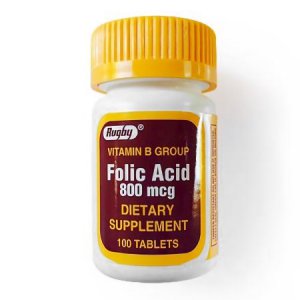 Vitamin Supplement Folic Acid 800 mcg Strength Tablet 100 per Bottle