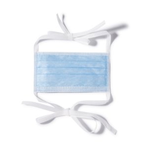 Surgical Mask FluidGard   160 Anti-fog Foam Pleated Tie Closure One Size Fits Most Blue NonSterile ASTM Level 3 Adult