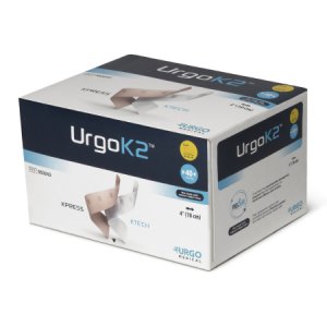 2 Layer Compression Bandage System URGOK2    4 X 7-1/8 to 9-3/4 Inch 40 mmHg Self-adherent Closure Tan / White Regular NonSterile