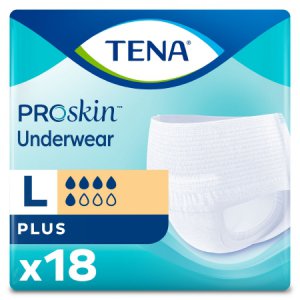 Unisex Adult Absorbent Underwear TENA   ProSkin    Plus Pull On with Tear Away Seams Large Disposable Moderate Absorbency