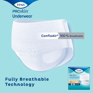 Unisex Adult Absorbent Underwear TENA   ProSkin    Plus Pull On with Tear Away Seams Large Disposable Moderate Absorbency