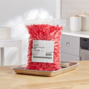 McKesson Tube Closure Polyethylene Flanged Plug Cap Red 13 mm For Use with 13 mm Blood Drawing Tubes, Glass Test Tubes, Plastic Culture Tubes NonSterile
