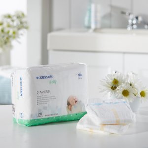 Unisex Baby Diaper McKesson Newborn Disposable Moderate Absorbency