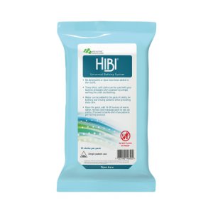 Rinse-Free Bath Wipe Hibi   Soft Pack Unscented 10 Count