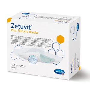 Super Absorbent Dressing Zetuvit   Plus Silicone Border 4 X 4 Inch Silicone / Cellulose / Super Absorbent Polymer Square Sterile
