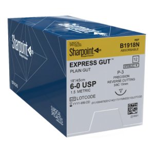 Suture with Needle Surgical Specialties    Absorbable Uncoated Undyed Plain Gut Size 6 - 0 18 Inch Suture 1-Needle 13 mm Length 3/8 Circle Precision Reverse Cutting Needle