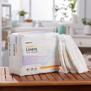 Incontinence Liner McKesson Classic 25-1/5 Inch Length Light Absorbency Polymer Core One Size Fits Most Adult Unisex Disposable