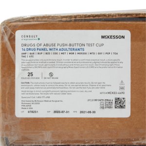 Drugs of Abuse Test McKesson Consult    14-Drug Panel AMP, BAR, BUP, BZD, COC, MET, MOR, MOR300, MTD, OXY, PCP, TCA, THC, XTC Urine Sample 25 Tests CLIA Waived