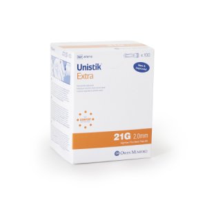 Lancet Unistik 2 Saftely Needle 2.0 Depth 21 Gauge Push Button Activation