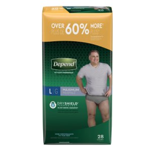 Male Adult Absorbent Underwear Depend   FIT-FLEX   Pull On with Tear Away Seams Large Disposable Heavy Absorbency
