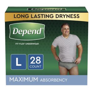 Male Adult Absorbent Underwear Depend   FIT-FLEX   Pull On with Tear Away Seams Large Disposable Heavy Absorbency