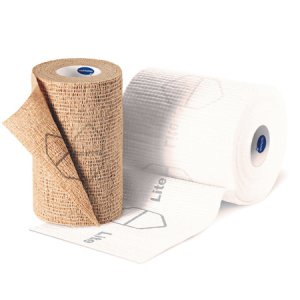 2 Layer Compression Bandage System with Visible Indicators TwoPress   2 Lite 4 Inch X 7.1 Yard / 4 Inch X 8.9 Yard Standard Compression Self-adherent Closure Tan / White NonSterile