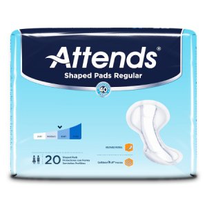 Bladder Control Pad Attends   Shaped Pads Regular 12 X 25.2 Inch Heavy Absorbency Polymer Core One Size Fits Most Adult Unisex Disposable
