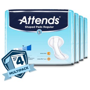 Bladder Control Pad Attends   Shaped Pads Regular 12 X 25.2 Inch Heavy Absorbency Polymer Core One Size Fits Most Adult Unisex Disposable