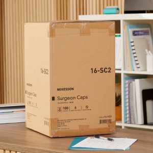 Surgeon Cap McKesson One Size Fits Most Blue Tie Closure