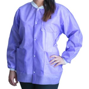 Lab Jacket FitMe    Purple Medium Hip Length Disposable