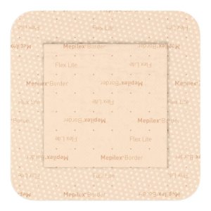 Silicone Foam Dressing Mepilex   Border Flex Lite 3 X 3 Inch Square Adhesive with Border Sterile