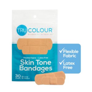 Adhesive Strip Tru-Colour   1 X 3 Inch Fabric Rectangle Beige Sterile